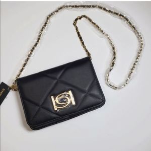 NWT Bebe Black and Gold Crossbody Purse